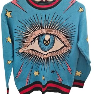 Eye Graphic Blue Sweater